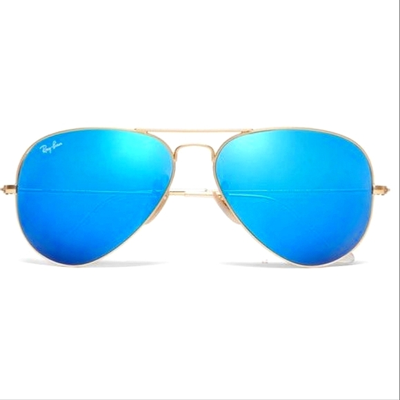 Ray-Ban (Store Display) Aviator Reflective Blue Lens RB3025 Mirror - Picture 12 of 12